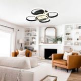 TT304-4+1-SY YUVARLAK TT Aydınlatma Mat Siyah 5 li ( Beyaz Işık ) Led Avize