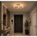 TT305-2-FSR Tt Aydınlatma Fransız Sarısı Kaplama 2 Li LED Avize - 3 Renk Işık - Rose Gold