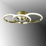 TT305-3-SR Tt Aydınlatma Sarı Kaplama 3 Lü LED Avize - Gold - 3 Renk Işık