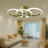 TT305-3-SR Tt Aydınlatma Sarı Kaplama 3 Lü LED Avize - Gold - Sarı Işık