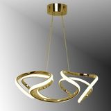 TT307-40-SR Tt Aydınlatma Helezon Modeli Sarı Kaplama LED Avize - Gold - 3 Renk Işık
