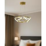TT307-40-SR Tt Aydınlatma Helezon Modeli Sarı Kaplama LED Avize - Gold - Sarı Işık