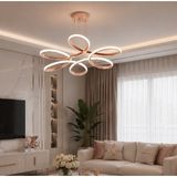 TT313-FSR Tt Aydınlatma Papatya Modeli Fransız Sarı Kaplama LED Avize - 3 Renk Işık - Rose Gold