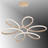 TT313-FSR Tt Aydınlatma Papatya Modeli Fransız Sarı Kaplama LED Avize - Sarı Işık - Rose Gold