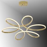 TT313-SR Tt Aydınlatma Papatya Modeli Sarı Kaplama LED Avize - Sarı Işık - Gold