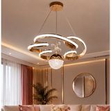 TT322-DSNFSR-1TPL Tt Aydınlatma Bulut Modeli Fransız Sarı Kaplama Tek Toplu 3 Renk Modüllü Ledli Avize - Rose Gold