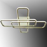 TT324-FSR Tt Aydınlatma 57 x 17 Profil Fransız Sarı Kaplama 3 Lü Plafonyer LED Avize - Gold Rose - 3 Renk Işık
