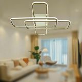 TT324-FSR Tt Aydınlatma 57 x 17 Profil Fransız Sarı Kaplama 3 Lü Plafonyer LED Avize - Gold Rose - Sarı Işık