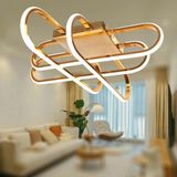 TT338-SR Tt Aydınlatma Kasef Model Sarı Kaplama LED Avize - Gold - Gün Işığı