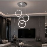TT339-3+1-FULLKR Tt Aydınlatma Nexus Modeli 20 Lik Halka 4 Lü LED Avize - Sarı Işık - Krom