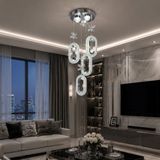 TT803-3+1-KR Tt Aydınlatma Akrilik Elips 4 Lü Ledli Krom Kaplama 3 Renk Modüllü Ledli Avize