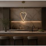 TT901-1-ESKKPL Tt Aydınlatma Kalp Modeli Eskitme Kaplama LED Avize - 3 Renk Işık