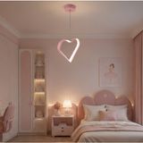 TT901-1-PMB Tt Aydınlatma Kalp Modeli Pembe Boyalı Çocuk Odası LED Avize - 3 Renk Işık