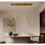 TT901-3S-ESKKPL Tt Aydınlatma Kalp Modeli Spotlu Eskitme Kaplama 3 Lü Sıralı LED Avize - 3 Renk Işık