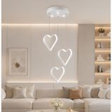 TT901-3Y-BY Tt Aydınlatma Kalp Modeli Spotlu 3 Lü Yuvarlak Mat Beyaz LED Avize - Sarı Işık