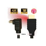 TTAF HDMI 2.0 4K Ultra Hd 60 Hz L Tipi Ses ve Görüntü Aktarım Kablosu 1 Metre