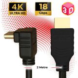 TTAF HDMI 2.0 4K ULTRA HD 60 Hz L Tipi Ses ve Görüntü Aktarım Kablosu (2 Metre)