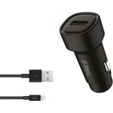 Ttec 1x USB Girişli 120CM Iphone Lightning Şarj Kablolu Araç Şarj Cihazı, 12/24V Çakmaklık Girişli Akım Korumalı - Siyah