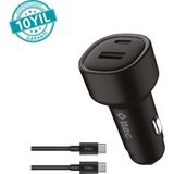 Ttec 2CKP02CS Smartcharger Duo Pd 48W Araç Içi Hızlı Şarj Cihazı Usb-C+Usb-A - Usb-C-Usb-C 3A Kablo-Siyah - Çok Renkli
