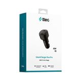 Ttec 2Ckp03S SmartCharger Duo PD 60W Araç Hızlı Şarj Aleti USB-C+USB-C-Siyah