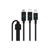 Ttec 2DK7521S Siyah Trio Type-C Lightning Micro USB 1.2 mt Şarj Kablosu