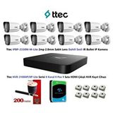 Ttec 2Mp Mikrofonlu 8 Kameralı 4Tb Disk Tak Çalıştır Hazır Ip Kamera Seti