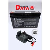 Ttec 6V 7Ah 20Hr Bakımsız Kuru Akü 6 Volt 7 Amper (2022Üretim) + Akü Şarj Aleti