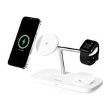 ttec AirCharger Trio Pro Qi2/MagSafe Özellikli 15W iPhone/Android Özellikli 3’ü 1 Arada iPhone + Apple Watch + AirPods Kablosuz Hızlı Şarj Standı Beyaz 2KS37B