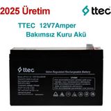 Ttec Base 12 Volt 7 Amper Bakımsız Kuru Tip Akü