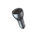 Ttec Mega Şarj Akım Korumalı 130W 2xusb-C+Usb Girişli Araç Çakmaklık Şarjı Tüm Araçlarla Uyumlu Şarj - Siyah