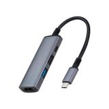 Ttec Pd 100W 4in1 Type-C To Dönüştürücü Hub Type-C To Pd3.0 4K HDMI Usb-A 3.2 USB Çoğaltıcı Görüntü Aktarım Cevirici - Gri