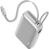 Ttec Recharger Pro LCD 10.000MAH Pd 35W Usb-C Makaralı Kablolu Taşınabilir Hızlı Şarj Aleti / Powerbank - Gümüş