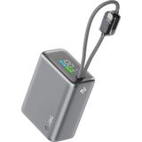 Ttec Recharger Pro Tft 15.000MAH Pd 20W Usb-C ve Lightning Dahili Kablolu Taşınabilir Hızlı Şarj Aleti Powerbank Uzay Grisi 2BB280UG