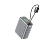 ttec ReCharger Pro TFT 15.000mAh PD 20W USB-C ve Lightning Dahili Kablolu Taşınabilir Hızlı Şarj Aleti Powerbank