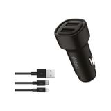 Ttec Sarj Akim Korumali 15.5W Cift Usb Girisli Type-C Ve Iphone Kablolu Arac Sarji Arac Cakmaklik