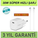 Ttec Smartcharger 30W Pd Başlık + Usb-C Kablo iphone 15 16 17 Pro Max Şarj Aleti Hızlı ve Güvenli - Beyaz