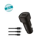 Ttec SmartCharger Araç Şarj Aleti, Trio Kablo, 2.4A, 12 W, Siyah