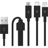 Ttec Trio Çoklu Şarj Kablosu 120 cm Micro USB Lightning USB-C Uyumlu Apple iPhone Modelleri