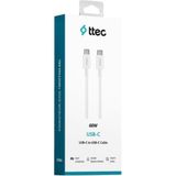 Ttec Usb-C - Usb-C 120Cm 60W Pd/Qc Hizli Sarj/Data Kablosu Beyaz