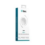 Ttec Usb-C - Usb-C Mini Makaralı 100W Pd/Qc 120Cm Hızlı Şarj Kablosu Ay Parıltısı