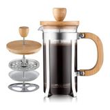 Ttt Ahşap Detaylı 600 ml Cam French Press