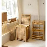 Ttt Büyük Boy Ahşap Bambu Kirli Sepeti 45X45X62