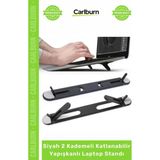 Ttt Özel Üretim Ergonomik Notebook Yükseltici Siyah 2 Kademeli Katlanabilir Yapışkanlı Laptop Standı - Tek Ebat - Renkli