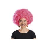 TTT Pembe Renk Kıvırcık Afro Bonus Parti Peruğu