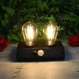 Ttt Sensörlü Solar Ikili LED Ampul Lamba - Çift Başlıklı - Güneş Enerjili Aydınlatma