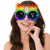 Ttt Tropikal Ananas Tasarımlı Renkli Hawaii Parti Gözlüğü