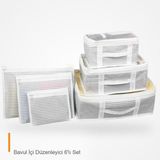 Ttta Bavul Içi Düzenleyici 6'lı Set - Çizgili Valiz Organizer