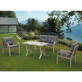 Tu Tienda 2+1+1+Masa Dekoratif Bahçe,balkon,mutfak Takımı Nrgz - Gri