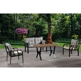 Tu Tienda 2+1+1+Masa Dekoratif Bahçe,balkon,mutfak Takımı Nrgz - Krem-Kazayağı