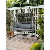 Tu Tienda Antrasit Rattan Salıncak, 2 Kişilik Kapasite ile Konforlu Bahçe Salıncağı